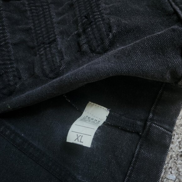 Washed grey denim officer style jacket, XL size - Picture 2 of 4